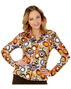 70er Jahre Kostüm Bluse Bubbles