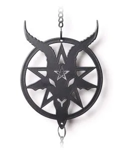 Baphomet Metall Windspiel Hängedeko -Günstiger Karneval Universum Shop baphomet metall windspiel halloween und gothic haengedeko alchemy england baphomet wind chime 52746 2