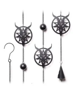 Baphomet Metall Windspiel Hängedeko -Günstiger Karneval Universum Shop baphomet metall windspiel halloween und gothic haengedeko alchemy england baphomet wind chime 52746