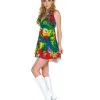 Batik Hippie Minikleid XL -Günstiger Karneval Universum Shop batik hippie kostuem fuer fasching 8801082
