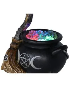Brodelnder Hexenkessel Deko Mit LED 14,5cm -Günstiger Karneval Universum Shop blubbernder hexenkessel mit led licht bubbling cauldron decoration halloween und gothic wohnungsdeko 52420 6