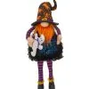 Leuchtender Halloween Zwerg Kantenhocker Mit Geist 75cm -Günstiger Karneval Universum Shop bunter halloween gnom kantenhocker leuchtend 75cm multi color led lighted plush halloween gnome shelf sitter 54264