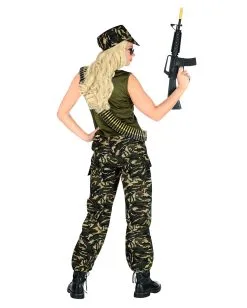 Tarnfleck Soldatin Kostüm 3-tlg -Günstiger Karneval Universum Shop camouflage soldatin kostuem camouflage soldier costume berufsuniform armee kostuem 54318 04