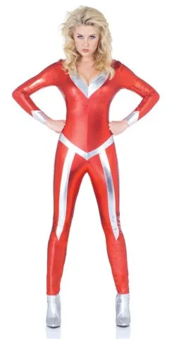 Glitzernder Space Catsuit Rot