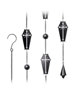 Sarg Mit Kreuz Metall Windspiel Hängedeko -Günstiger Karneval Universum Shop coffin cross metall windspiel halloween und gothic wohnungsdeko und homeware coffin cross wind chime alchemy england 52749