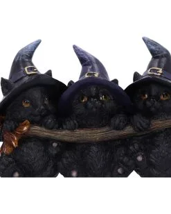 3 Kätzchen Mit Hexenhut Als Schlüsselbrett 11 3 Kätzchen Mit Hexenhut Als Schlüsselbrett -Günstiger Karneval Universum Shop drei hexen kaetzchen als schluesselbrett witches helpers key hanger halloween wohnaccessoire 52694 04