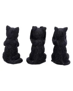 Drei Weise Schwarze Katzen -Günstiger Karneval Universum Shop drei weise schwarze katzen three wise felines cat figures 39524 03