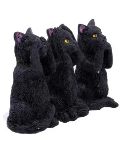 Drei Weise Schwarze Katzen -Günstiger Karneval Universum Shop drei weise schwarze katzen three wise felines cat figures 39524 04
