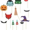 12er Pack Halloween Fotobox Accessoires -Günstiger Karneval Universum Shop fotobox halloween accessoires 12 stueck stabmasken halloween photobooth selfie zubehoer 35997