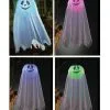 Gespenst Hängefigur Mit Bunten LED 60cm -Günstiger Karneval Universum Shop geist haengefigur mit led farbwechsler 60cm halloween gespenst zum aufhaengen lightning ghost decoration 35988