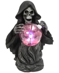 Beleuchteter Sensenmann Mit Kugel 60cm -Günstiger Karneval Universum Shop grosser grim reaper mit leuchtkugel 60cm electric grim reaper with static lighted magic ball halloween deko 52530 2