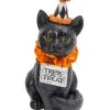Halloween Clown Katze Mit Süßes Oder Saures Schild 15cm -Günstiger Karneval Universum Shop halloween clowns katze mit trick or treat schild 15cm halloween clown cat with trick or treat sign katzen figur halloween 54263