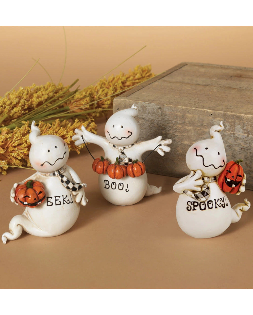 Niedliche Halloween Geister Mit Kürbissen 3er Set 3 Niedliche Halloween Geister Mit Kürbissen 3er Set