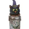Schwarze Katze In Leuchtender Milch-Kanne 18cm -Günstiger Karneval Universum Shop halloween katze in leuchtender milchkanne 18cm halloween cat on galvanized milk can halloween deko 54322