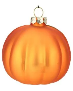 Halloween Jack O'Lantern Glas Christbaumkugel Ø7,6cm -Günstiger Karneval Universum Shop halloween kuerbis glas weihnachtskugel halloween und horror weihnachtsdeko jack o lantern pumpkin hanging ornament 54760 2