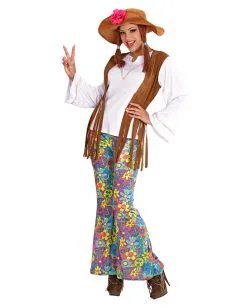 Hippie Frauen Kostüm Mit Zöpfen Gr. M