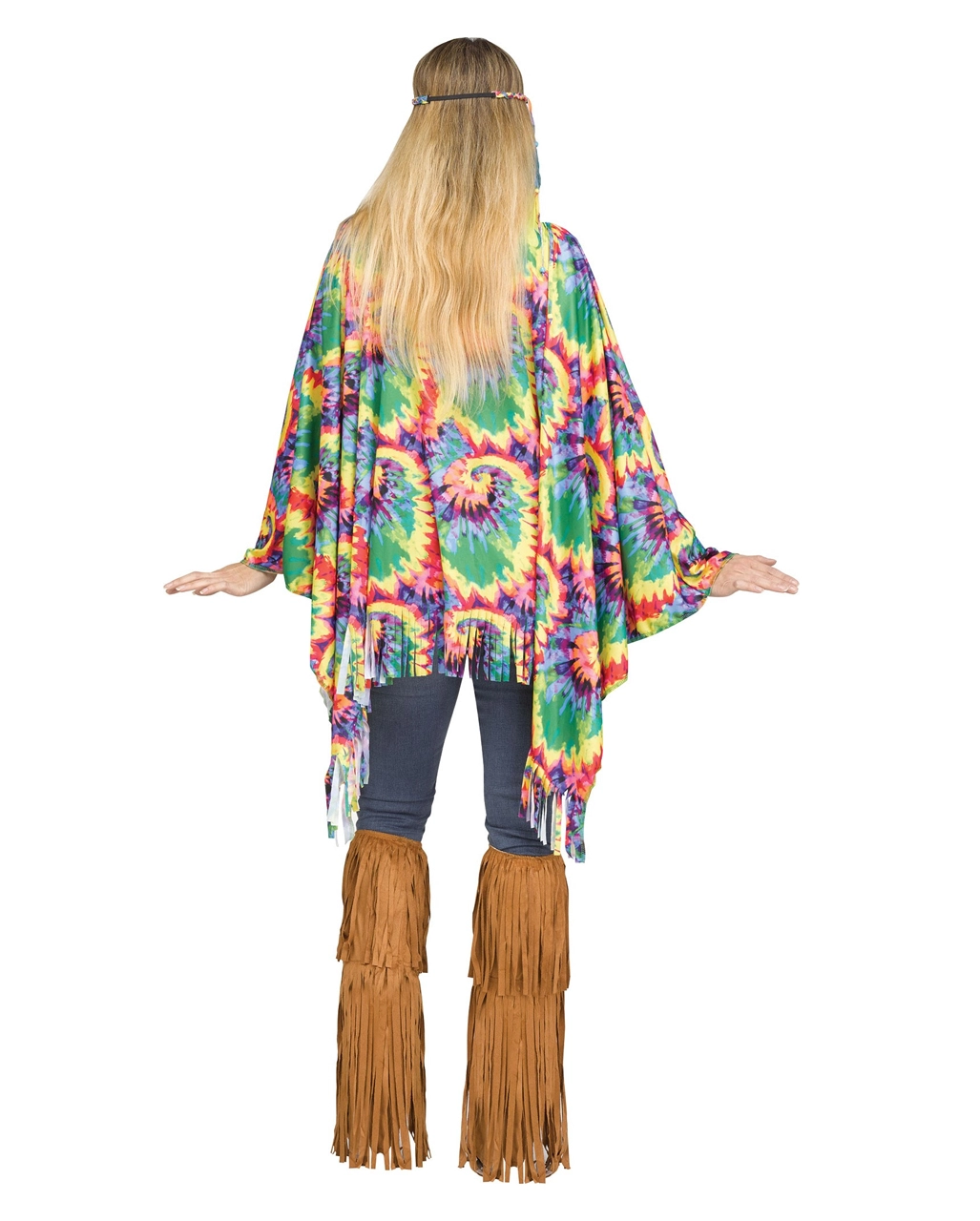 Poncho Mit Haarband Für Hippies 5 Poncho Mit Haarband Für Hippies – Bild 3