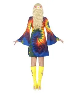 Retro Hippie KIeid -Günstiger Karneval Universum Shop hippie minikleid in batik optik 60er jahre verkleidung flower power kleid 23849 2