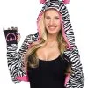 Bolero Hoodie Im Zebra Style -Günstiger Karneval Universum Shop kapuzen stola mit zebra muster hoodie im zebra style zebra bolero fuer fasching zebra shrug 28403