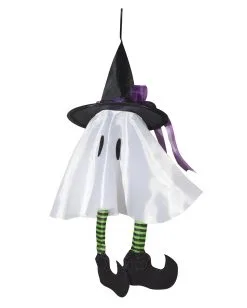 Kleines Weißes Gespenst Mit Hexenhut 36 Cm -Günstiger Karneval Universum Shop kleiner weisser geist mit hexenhut little white ghost with witch hat 39603 02