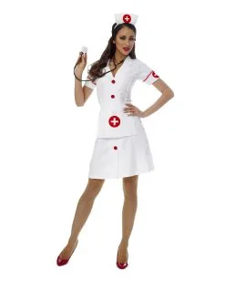 Klassisches Krankenschwester Kostüm 3-tlg.