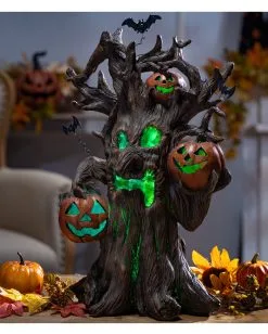 Halloween Geisterbaum Mit LED 45cm -Günstiger Karneval Universum Shop kuerbis geisterbaum mit led 45cm haunted pumpkin tree with led halloween deko baum 54648 2