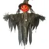 Vogelscheuche Mit LED Kürbiskopf Hängefigur 90cm -Günstiger Karneval Universum Shop kuerbis vogelscheuche mit led haengefigur pumpkin scarecrow with led light hanging prop halloween decoration 52624 01