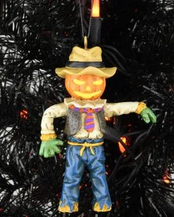 Kürbis Vogelscheuche Christbaumkugel 9,5cm -Günstiger Karneval Universum Shop kuerbis vogelscheuche weihnachtskugel halloween und horror weihnachtsdeko scarecrow ornament 54755 6