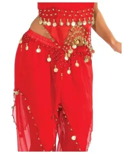 Exotisches Bauchtänzerin Kostüm Mit Münzen Rot -Günstiger Karneval Universum Shop orientalisches bauchtanz kostuem mit muenzen rot belly dancer costume faschingskostueme 37215 3
