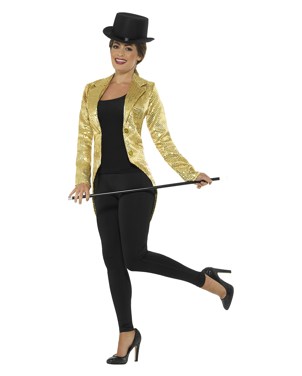 Goldene Frauen Pailletten-Jacke 4 Goldene Frauen Pailletten-Jacke – Bild 2