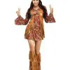 Hippiekleid Peace & Love -Günstiger Karneval Universum Shop peace and love hippie kostuemkleid groovy 60s verkleidung fuer mottopartys und fasching 28326