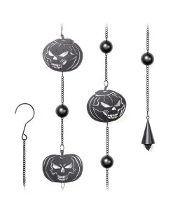 Totenschädel Kürbis Windspiel Hängedeko -Günstiger Karneval Universum Shop pumpkin skull metall windspiel halloween und gothic wohnungsdeko und homeware alchemy england pumpkins skull wind chime 52748