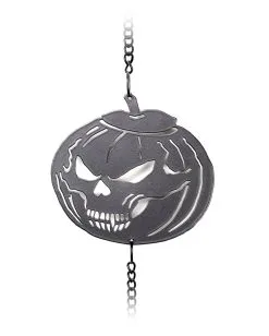 Totenschädel Kürbis Windspiel Hängedeko -Günstiger Karneval Universum Shop pumpkin skull metall windspiel halloween und gothic wohnungsdeko und homeware alchemy england pumpkins skull wind chime 52748 3