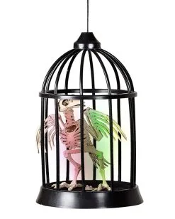 Krähen Skelett Im Käfig Halloween Animatronic -Günstiger Karneval Universum Shop raben skelett im kaefig halloween animatronic raven in cage animatronic halloween dekoration 51447 03