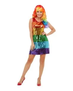 Rainbow Pailletten Glitter Kleid 5 Rainbow Pailletten Glitter Kleid -Günstiger Karneval Universum Shop regenbogen pailletten kostuem kleid gay pride kostueme faschings kostueme 37252