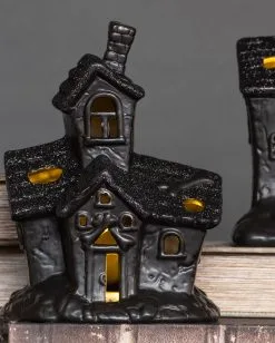 Beleuchtete Grusel Glitzer Geisterhaus Deko -Günstiger Karneval Universum Shop scary glitter geisterhaus deko mit led scary glitter light up haunted house halloween spukhaus deko 53048 4