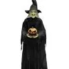 Spooky Hexe Mit Flammenkürbis Animatronic 215cm -Günstiger Karneval Universum Shop schaurige hexe mit flammenkuerbis animatronic 215cm riesige halloween hexe animatronic 52640