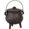 Hexenkessel Mit Pentagramm Aus Gusseisen 7cm -Günstiger Karneval Universum Shop schwarzer hexenkessel mit pentagram cast iron witches cauldron halloween deko gothic deko 50688 01 1
