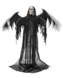 Schwarzer Pestengel Mit Licht, Sound & Bewegung -Günstiger Karneval Universum Shop schwarzer todesengel mit bewegungs sound und licht halloween animatronic halloween deko 53913 03