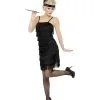 Flapper Kleid Mit Stirnband Plus Size -Günstiger Karneval Universum Shop schwarzes flapper kostuem mit fransen 20er jahre kostuem cabaret kostuem flapper girl costuem bild1 23825 1