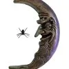 Silberfarbener Halbmond Mit Spinne 50cm 1 Silberfarbener Halbmond Mit Spinne 50cm -Günstiger Karneval Universum Shop silberfarbener halbmond mit spinne vor dem gesicht hanging moon with spider halloween deko 53914 02