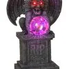 Gargoyle Sitzend Auf Grabstein Mit Licht -Günstiger Karneval Universum Shop sitzender gargoyle auf grabstein mit licht resin gargoyle on a tomstone with light halloween deko 52496 neu