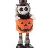 Stehendes Skelett Männchen Mit Kürbis Schale 39cm -Günstiger Karneval Universum Shop skelett gentleman mit kuerbis schale 39cm skully head standing pumpkin candy basket figure 53710