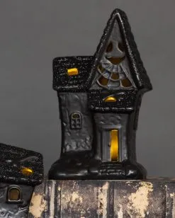 Beleuchtete Glitzer Spukendes Geisterhaus Deko -Günstiger Karneval Universum Shop spooky glitter geisterhaus deko mit led spooky glitter light up haunted house halloween spukhaus deko 53049 3