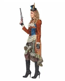 Steampunk Damenkostüm Mit Minihut -Günstiger Karneval Universum Shop steampunk kostuemkleid mit minihut viktorianisches damenkostuem steampunk costume 36878 4