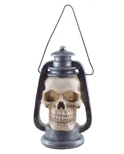 Totenkopf Laterne Mit LED Licht 15cm -Günstiger Karneval Universum Shop totenkopf laterne totenschaedel lampion halloween lampe horror licht halloween dekoration horror artikel skull lantern 18233 02
