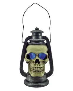 Totenkopf Laterne Mit LED Licht 15cm -Günstiger Karneval Universum Shop totenkopf laterne totenschaedel lampion halloween lampe horror licht halloween dekoration horror artikel skull lantern 18233 03