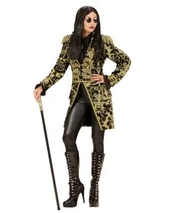 Gold-schwarzer Venezianischer Damenfrack 8 Gold-schwarzer Venezianischer Damenfrack -Günstiger Karneval Universum Shop venezianischer damenfrack gold schwarz kostuemuniform fuer frauen bild3 27471