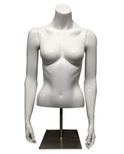 Weiblicher Schaufenster Oberkörper Weiß Mit Ständer