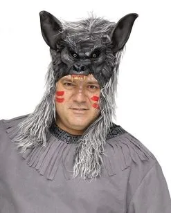 Wolfs Krieger Herrenkostüm Plus Size -Günstiger Karneval Universum Shop wolfs krieger kostuem mit wolfs maske wolfs indian costume with wolf mask 25808 ps 03